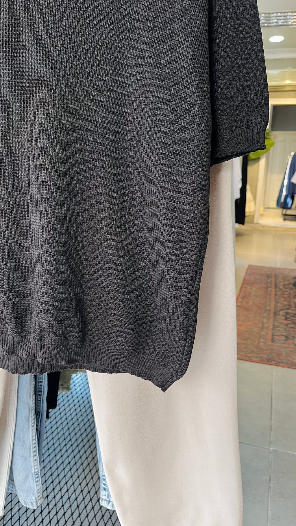 Oversize Kahverengi Yakalı Triko Tshirt 9358