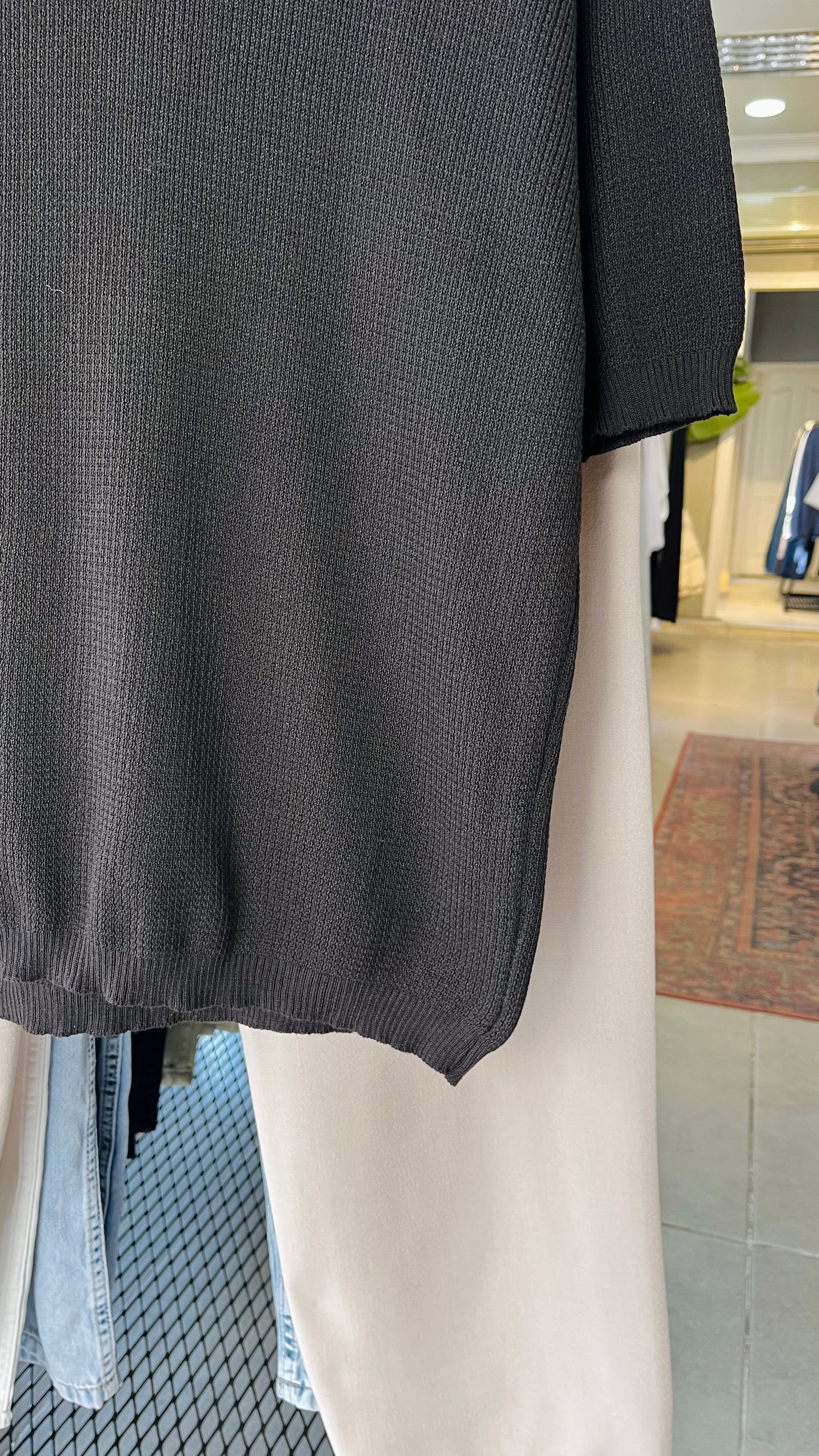 Oversize Kahverengi Yakalı Triko Tshirt 9358
