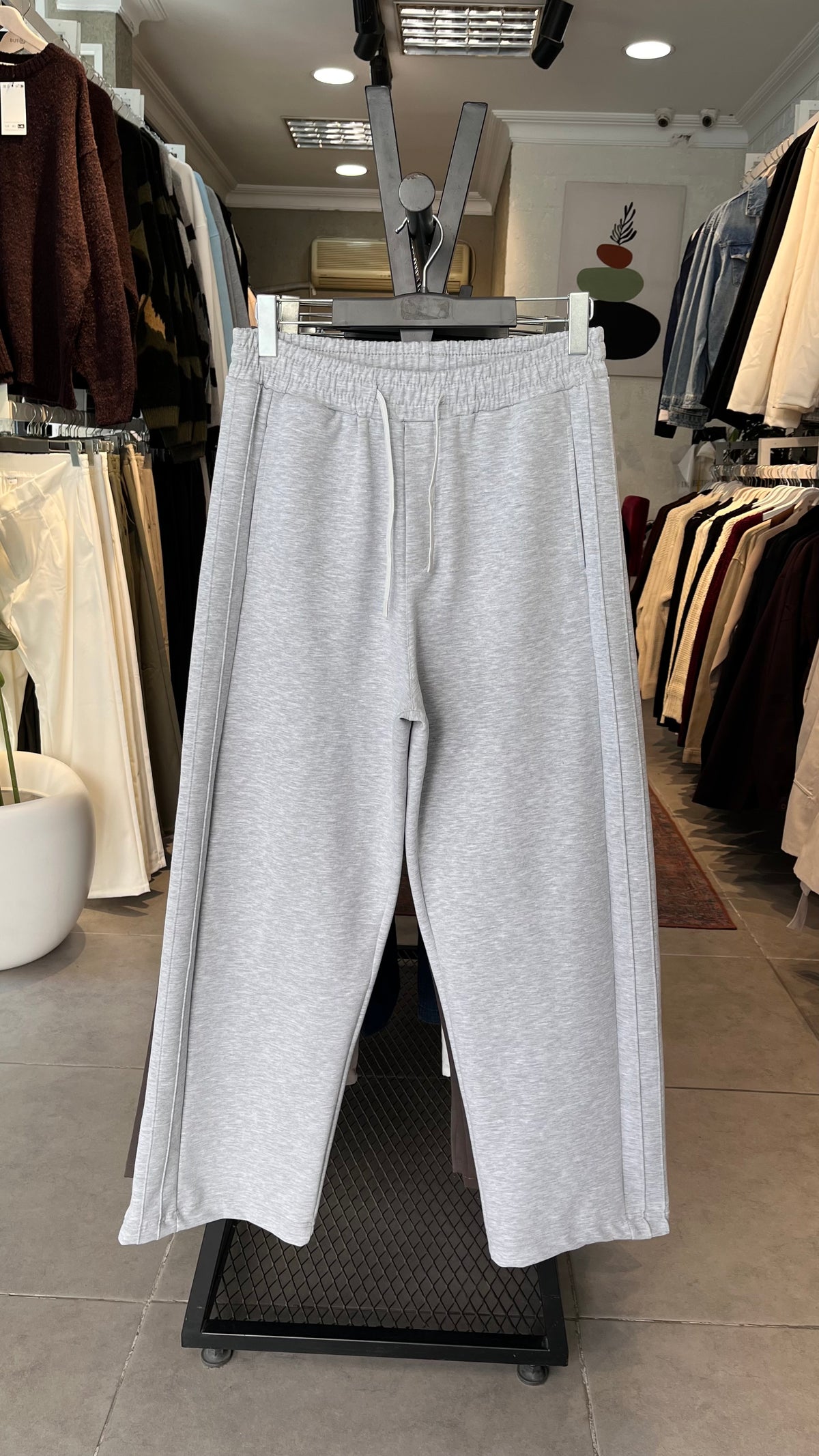 Baggy Yanları Detaylı Gri Eşofman 6243