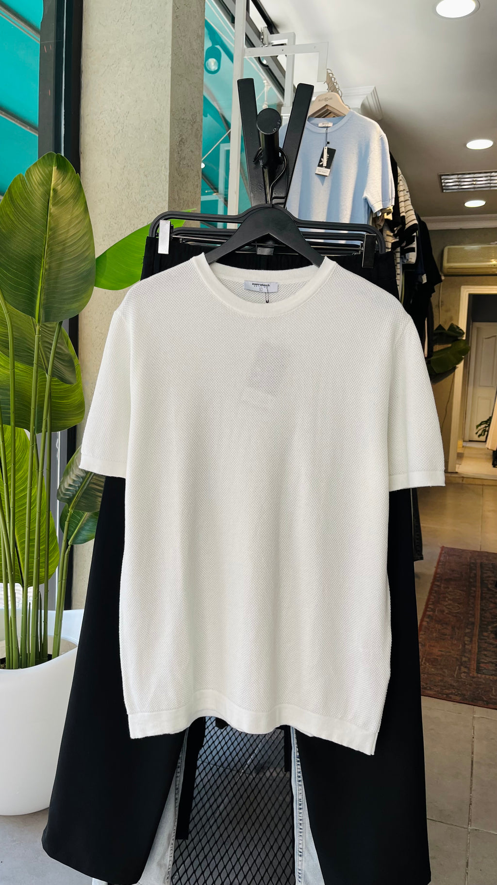 Beyaz Triko Tshirt 9383