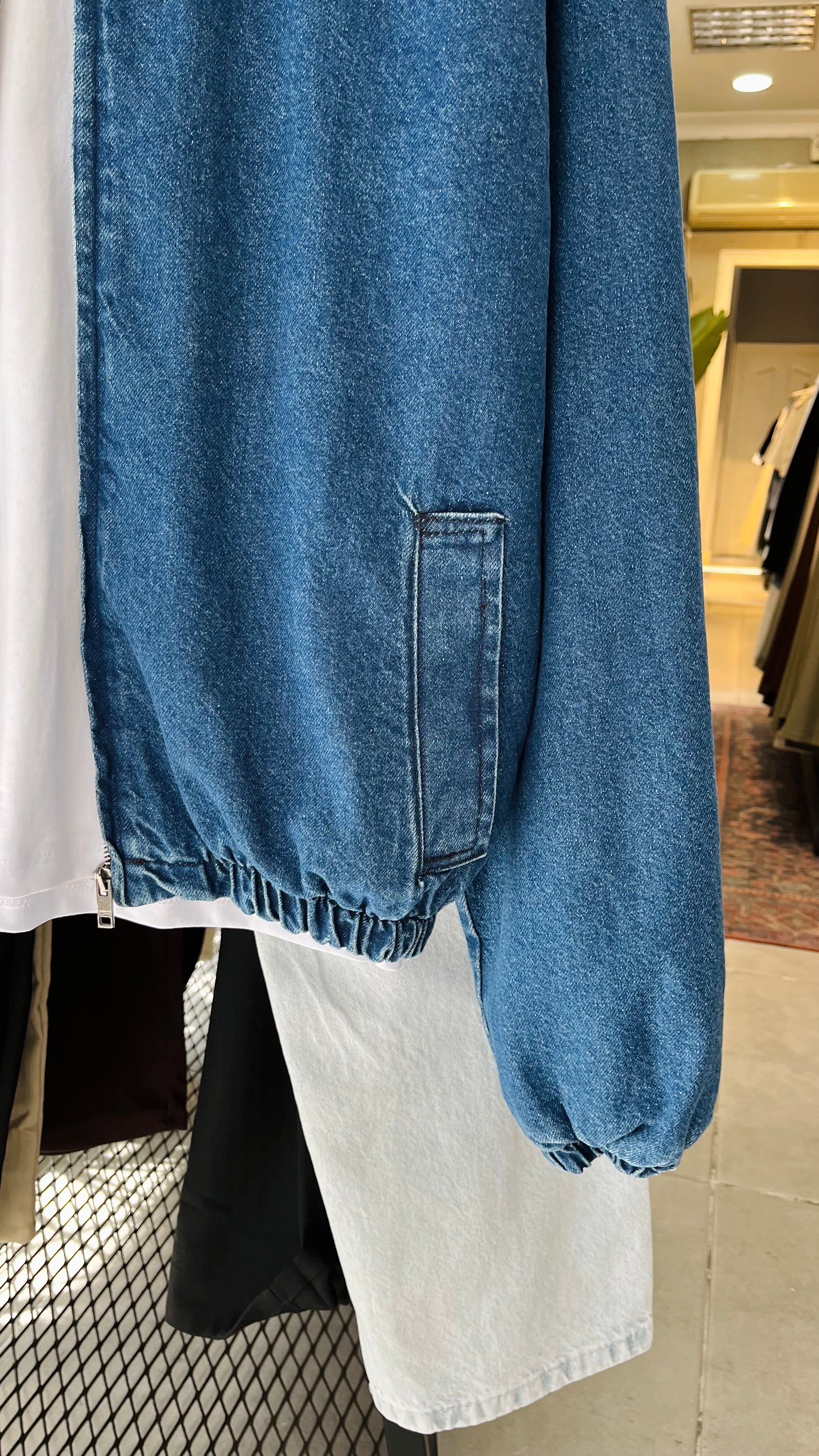 Oversize Beli Lastikli Mavi Kot Ceket 2027