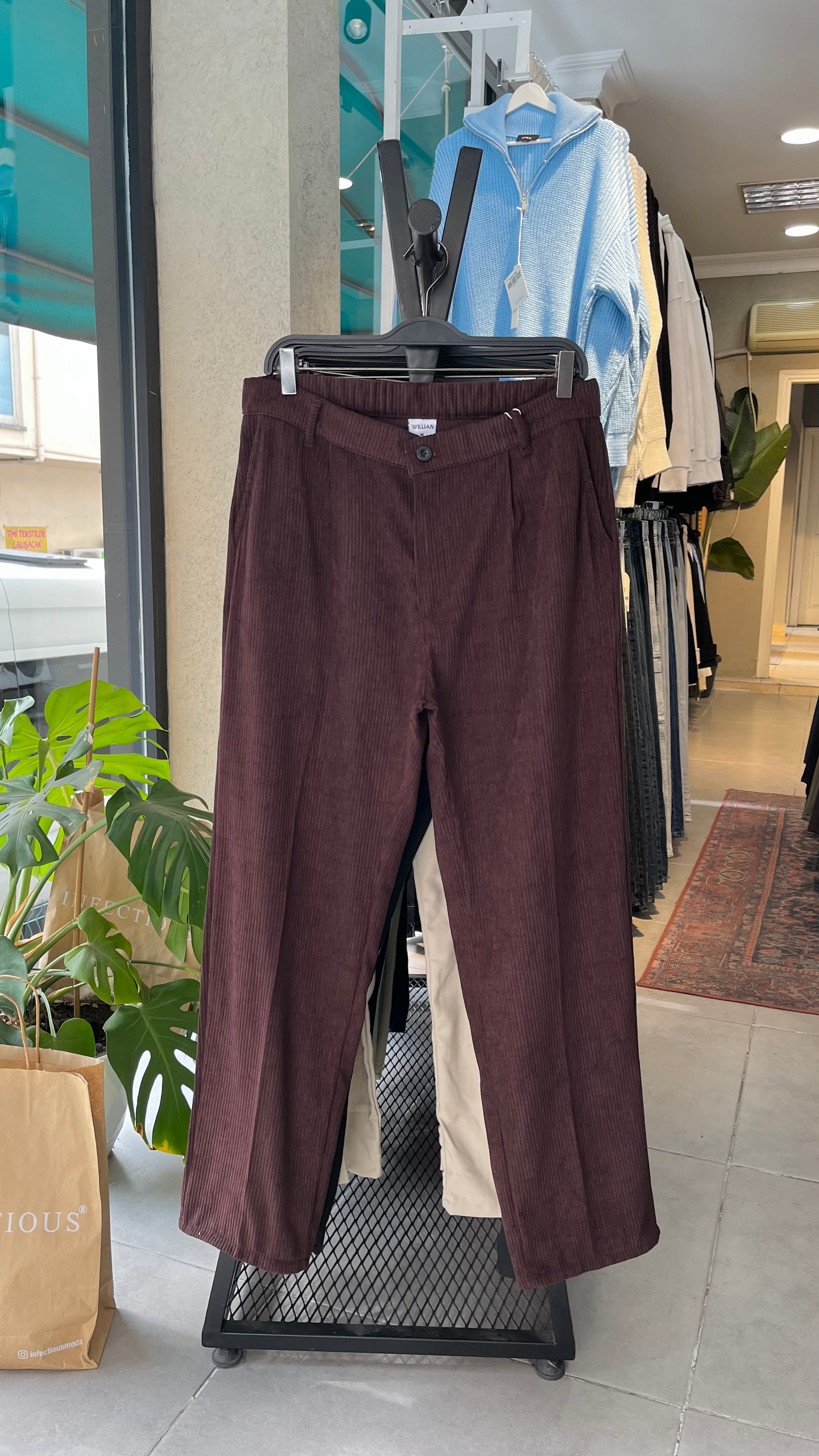 Baggy Kahverengi Kadife Pantolon 6160