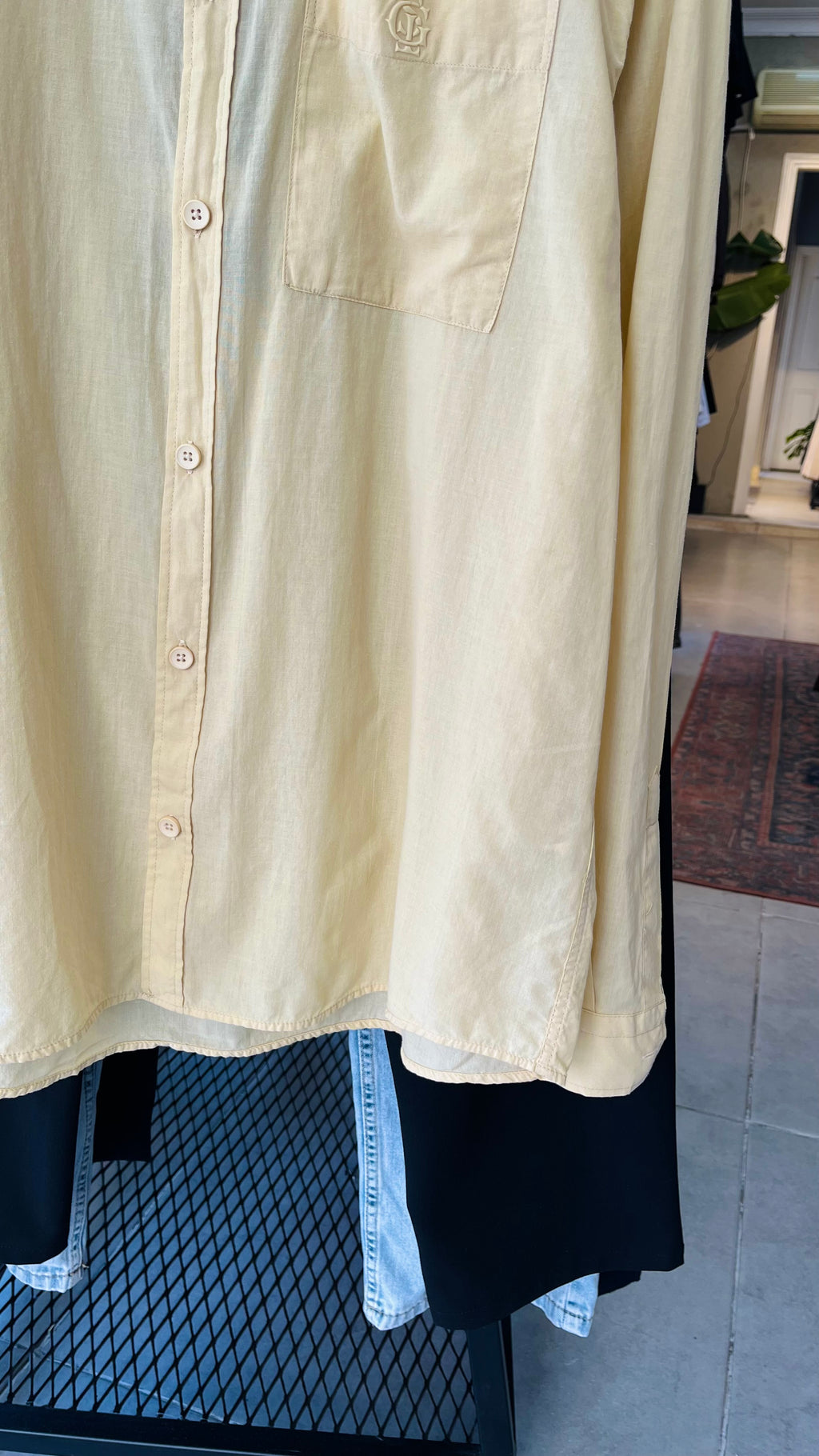 Oversize Sarı Uzun Kollu Gömlek 5465