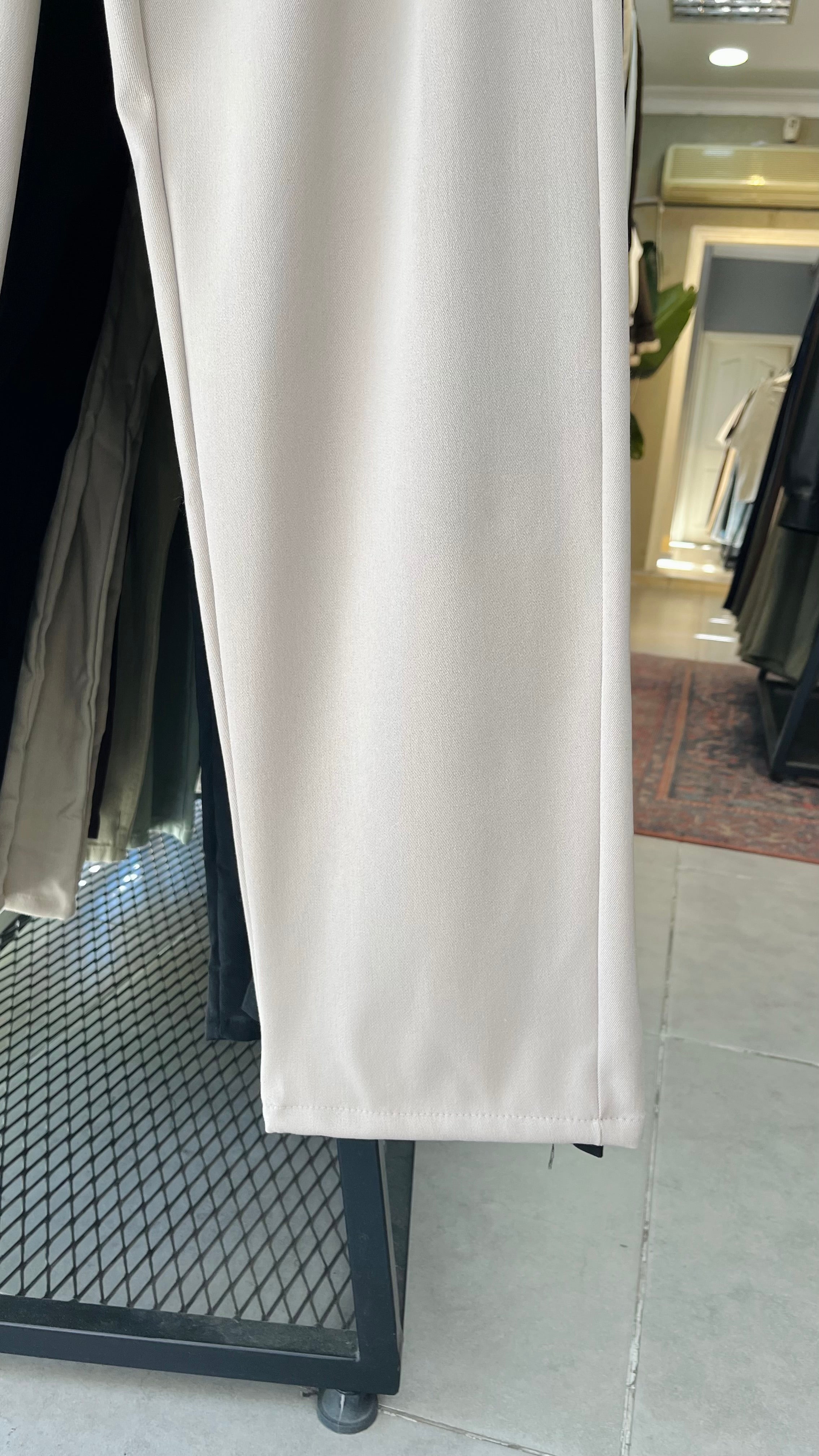 Baggy Bej Kalın Kumaş Pantolon 6154