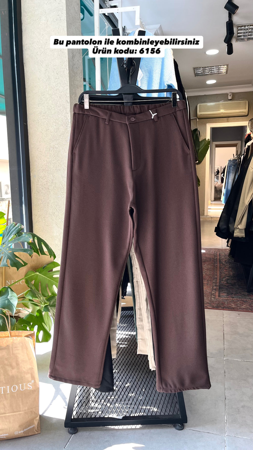 Bej Yakası Kahverengi Gabardin Ceket 2040