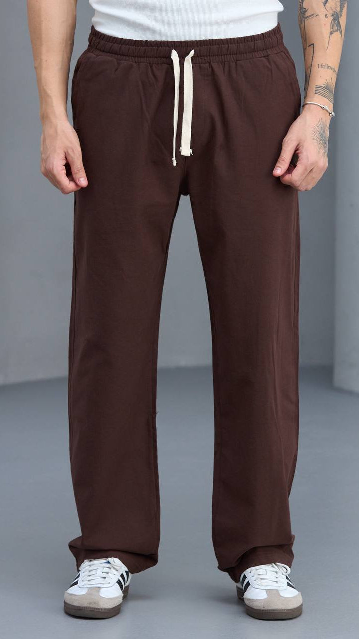 Baggy Kahverengi Keten Pantolon 6184