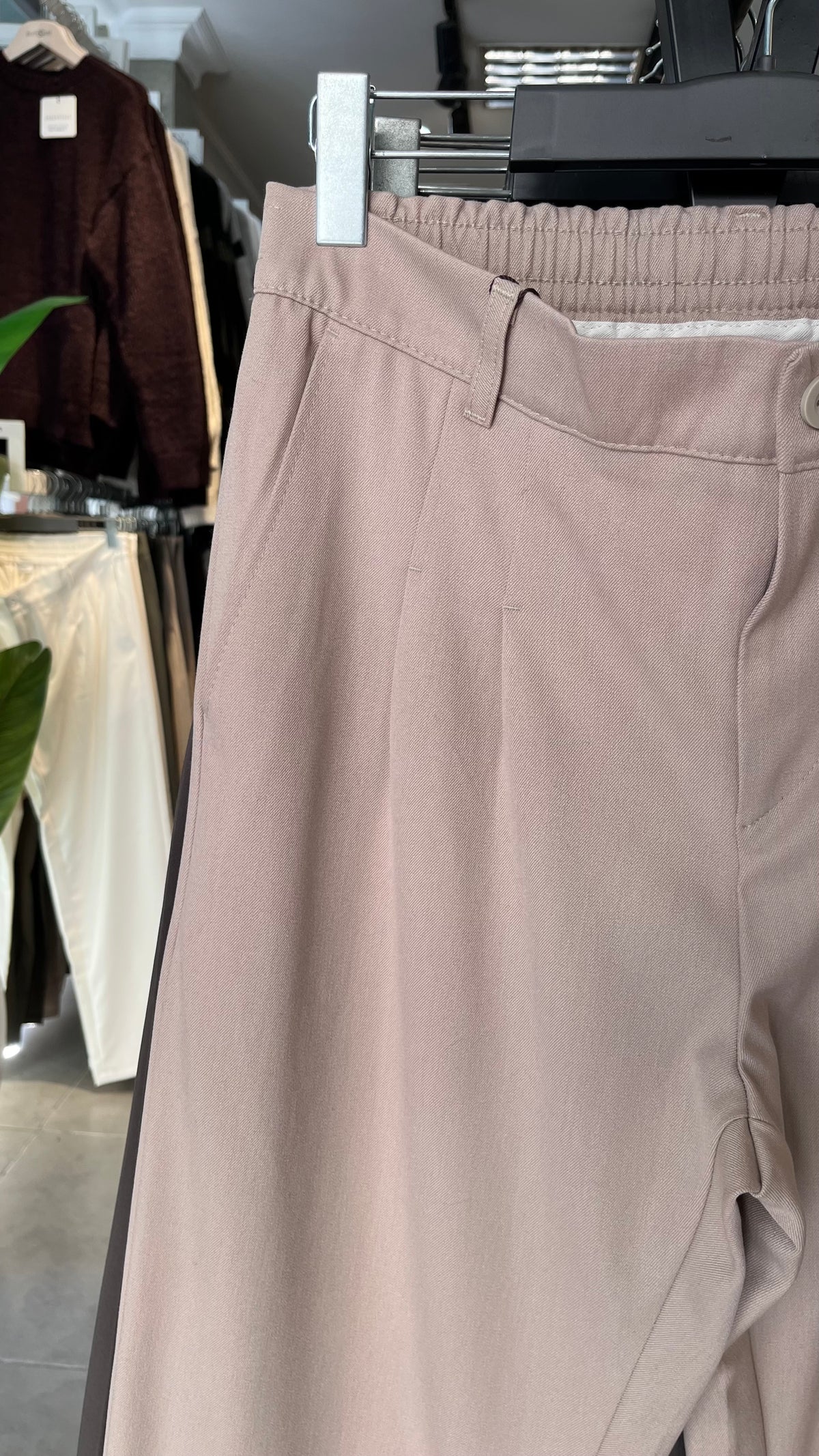 Baggy Bej Kalın Kumaş Pantolon 6251