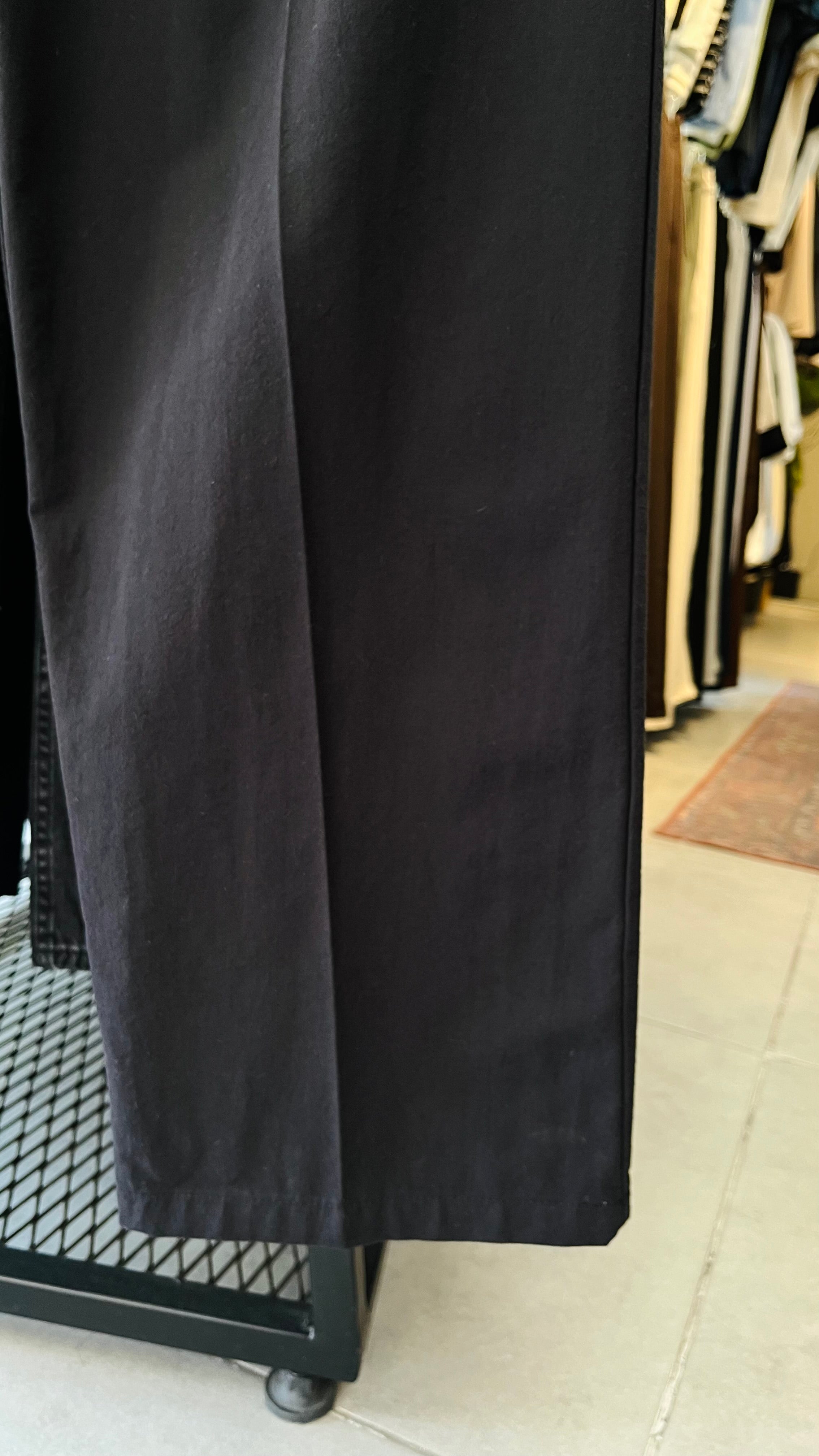 Baggy Ekstra Bol Siyah Keten Pantolon 6191
