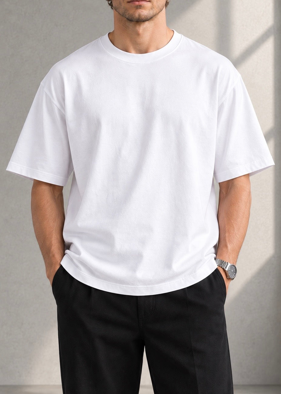 Oversize Basic Beyaz Tshirt 9347