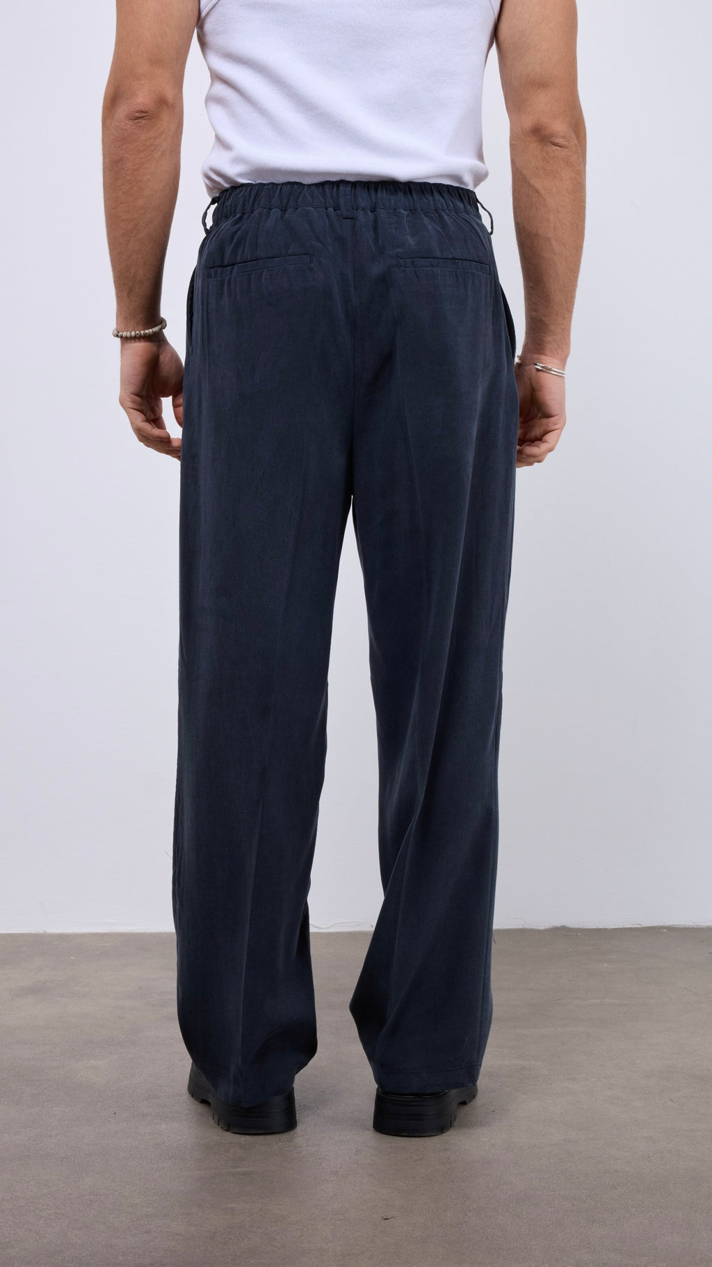 Baggy Yıkamalı Siyah Modal Kumaş Pantolon 6208