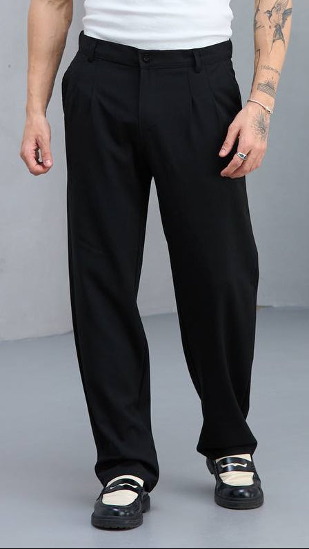 Baggy Siyah Kumaş Pantolon 6171