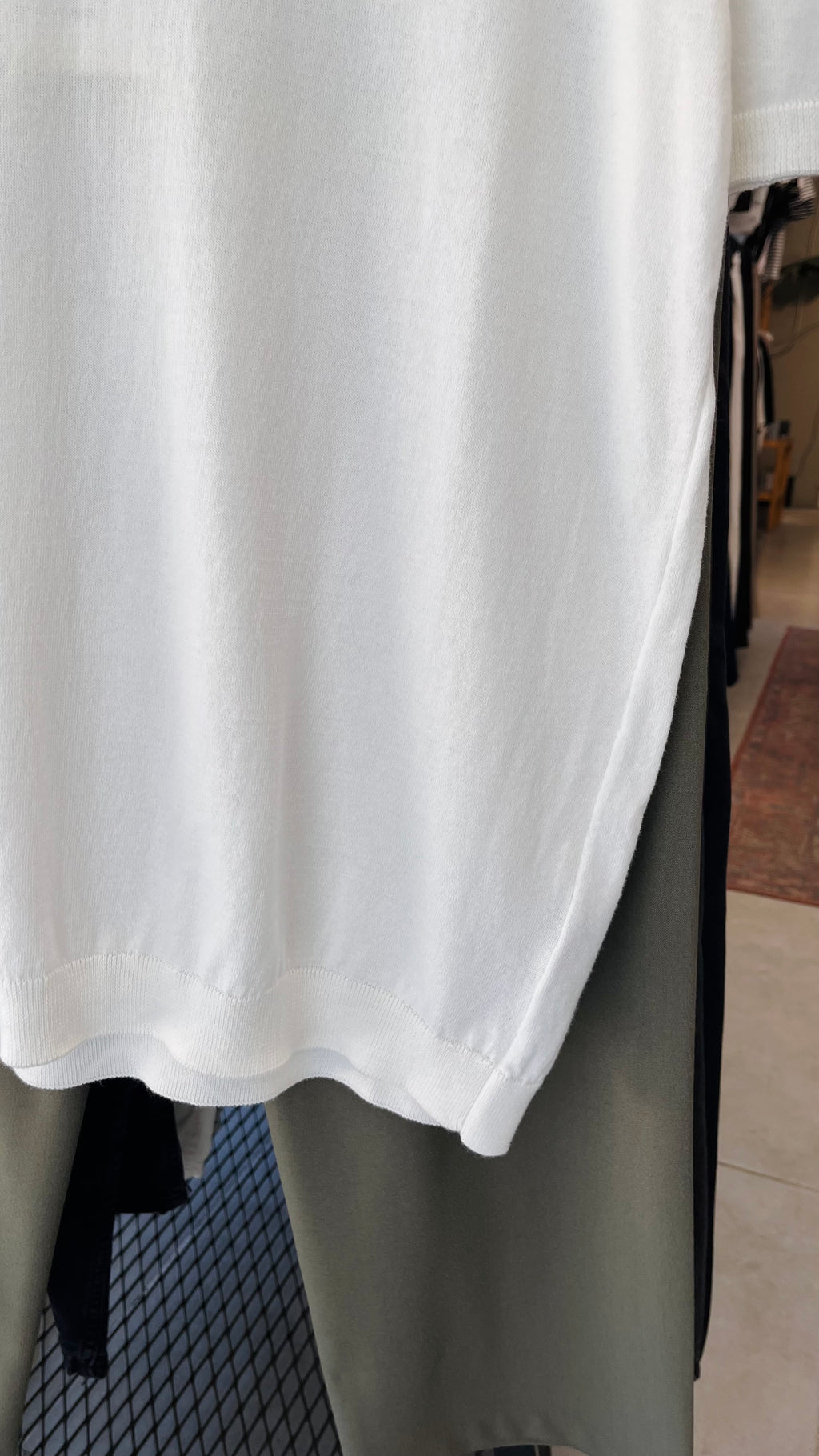 Beyaz İnce Pamuklu Triko Tshirt 9457