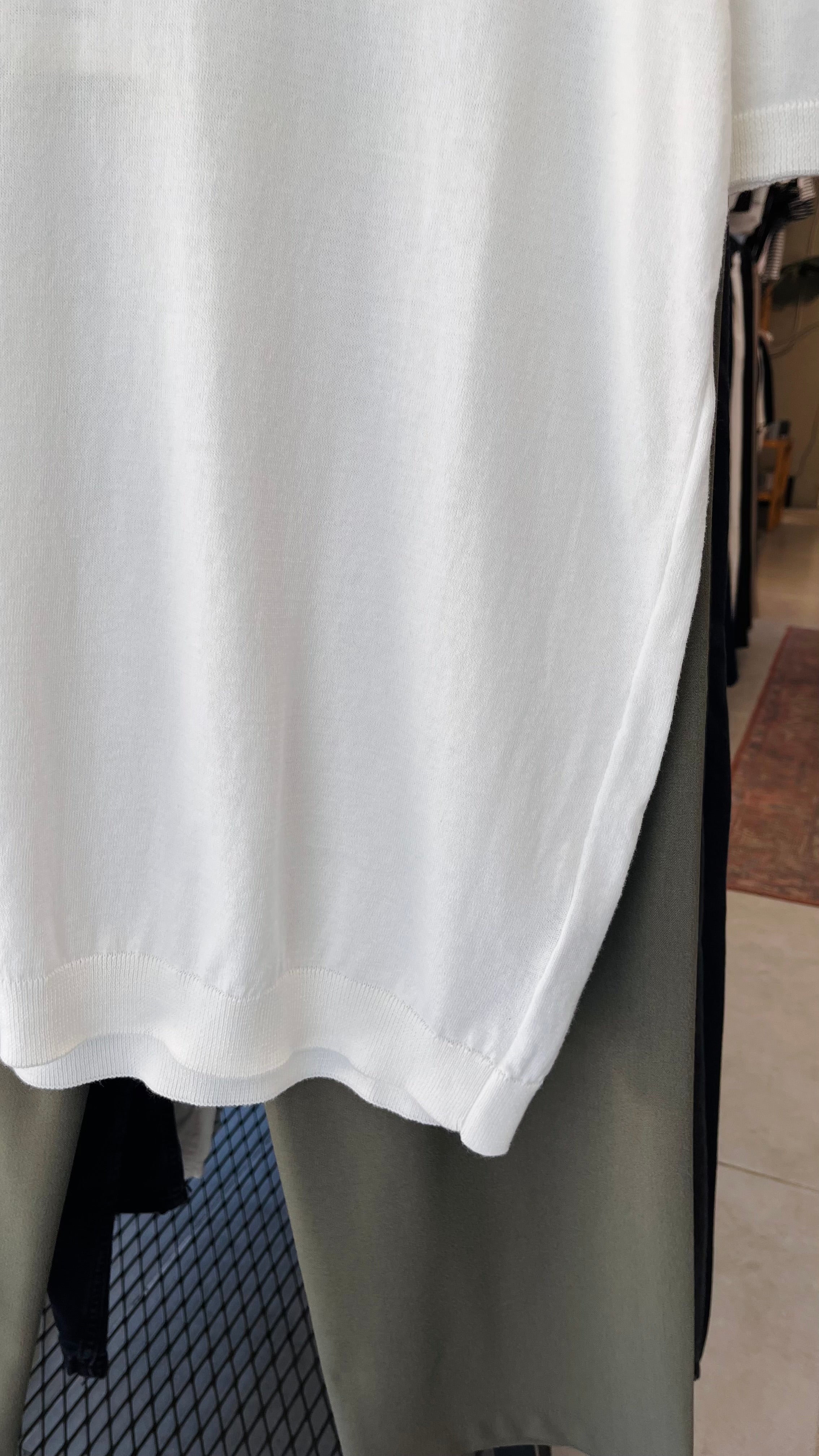 Beyaz İnce Pamuklu Triko Tshirt 9457