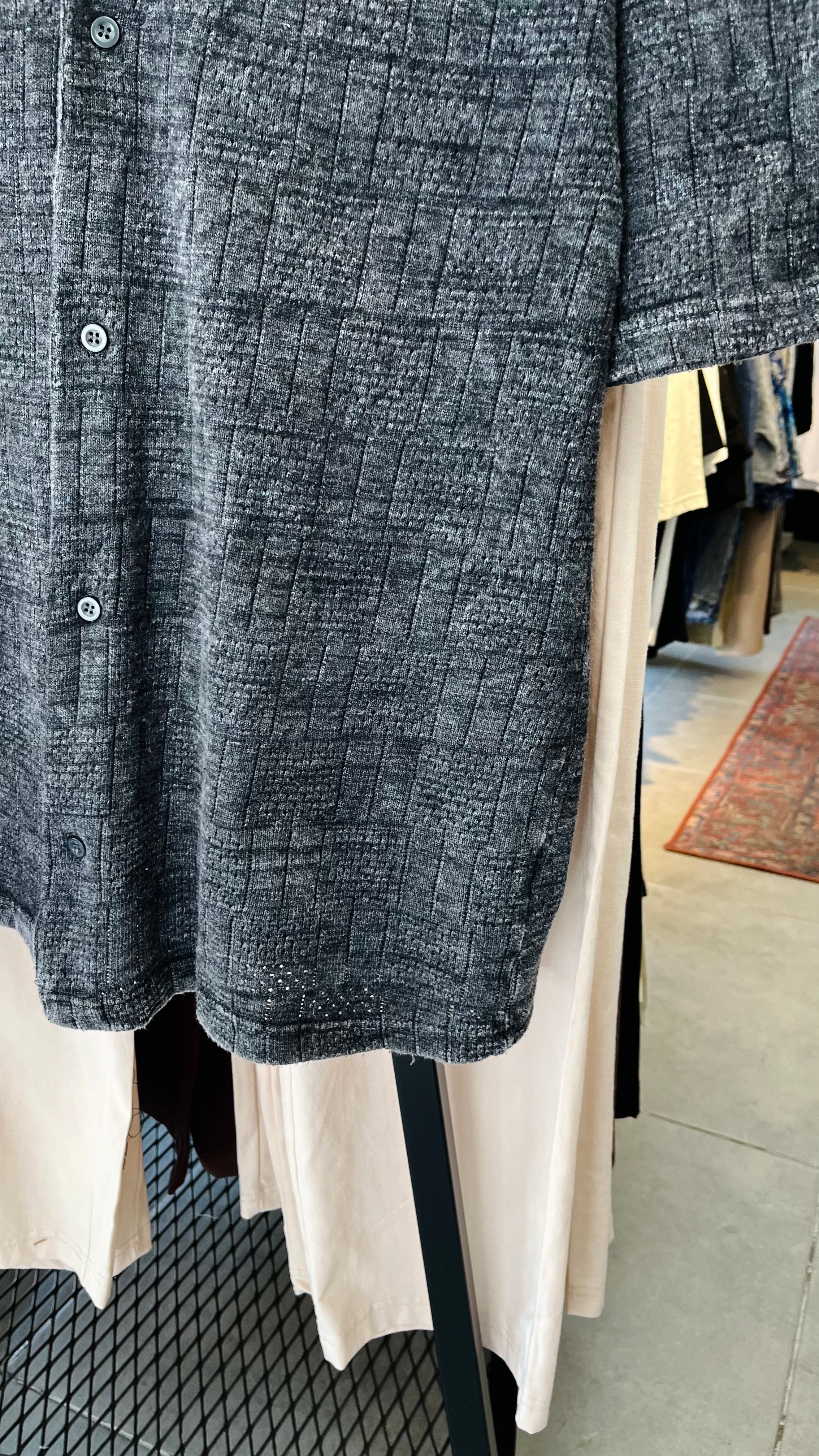 Oversize Siyah Apaş Yaka Yıkamalı Kumaş Gömlek - Siyah 5399
