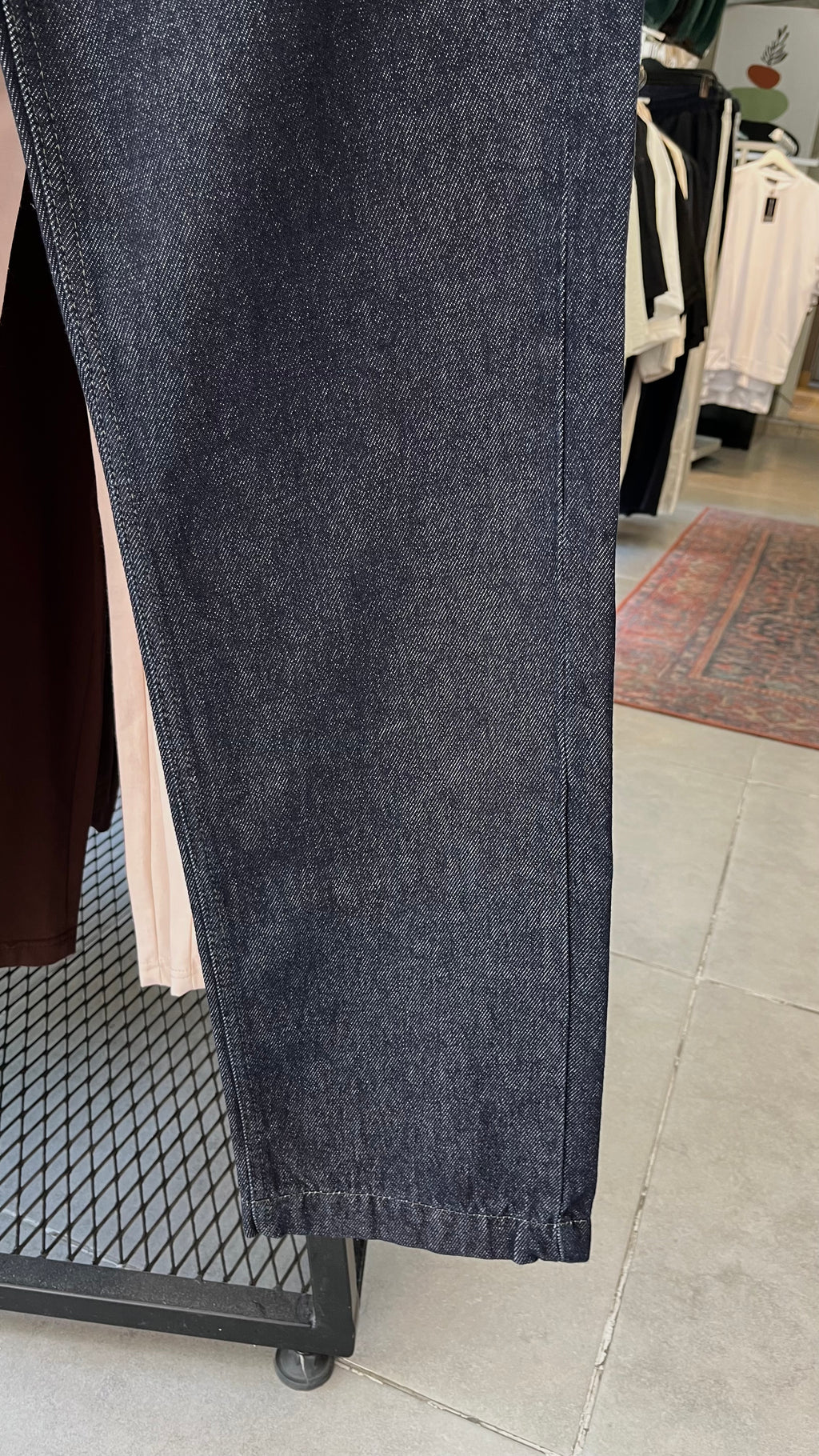 Baggy Antresit Beli İp Detaylı Jean 3300