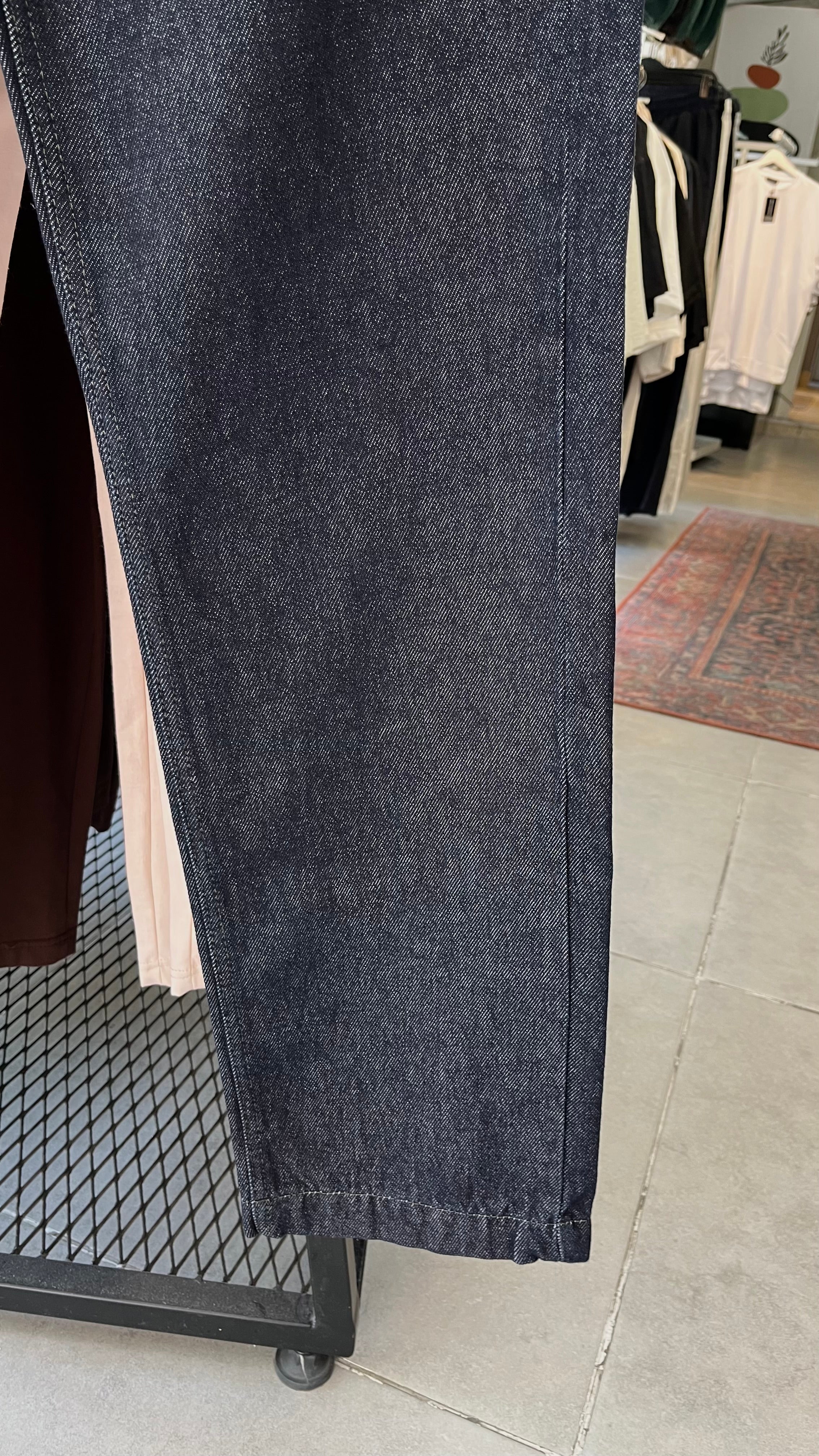 Baggy Antresit Beli İp Detaylı Jean 3300