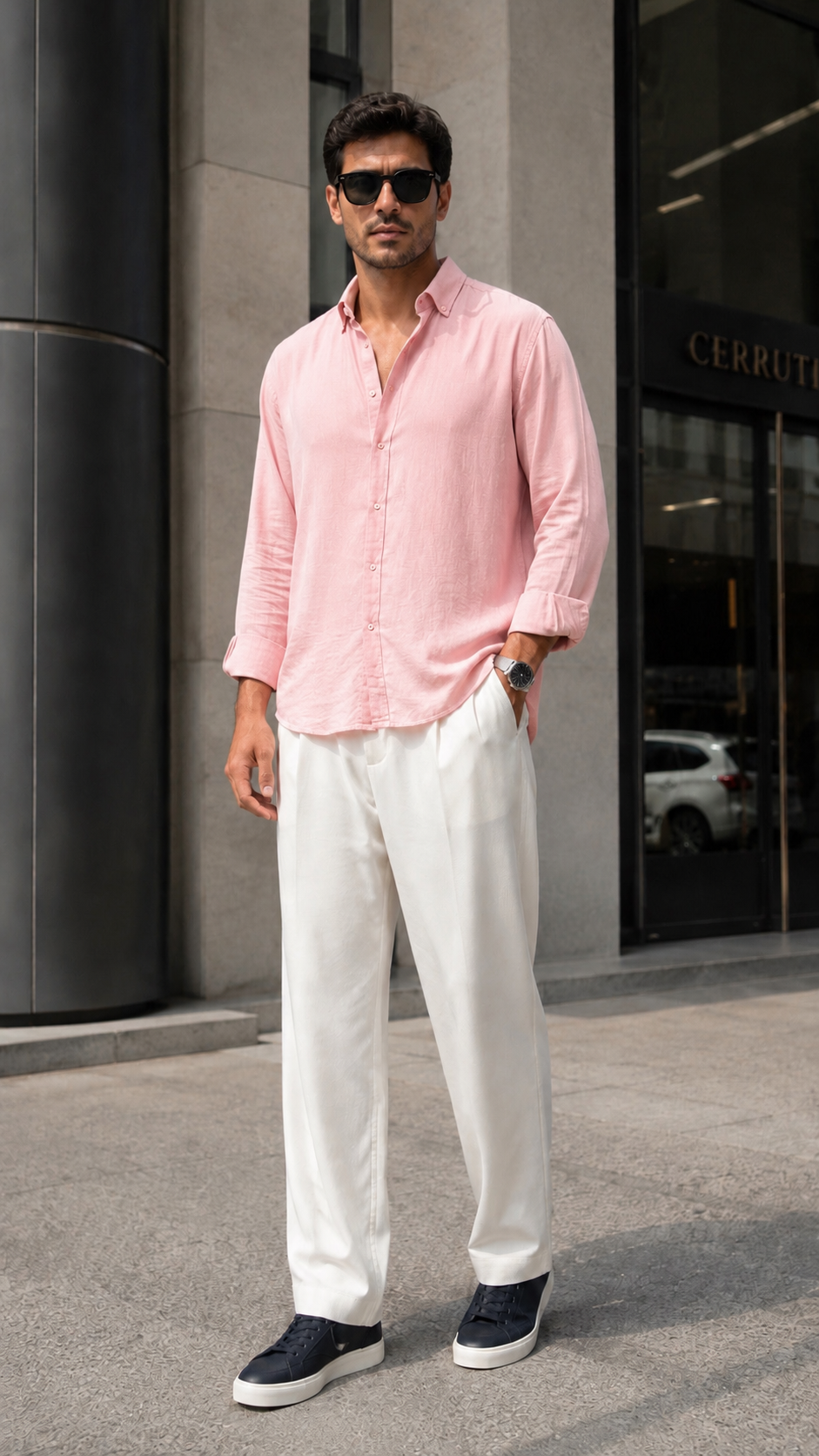 Oversize Açık Pembe Uzun Kollu Gömlek 5504