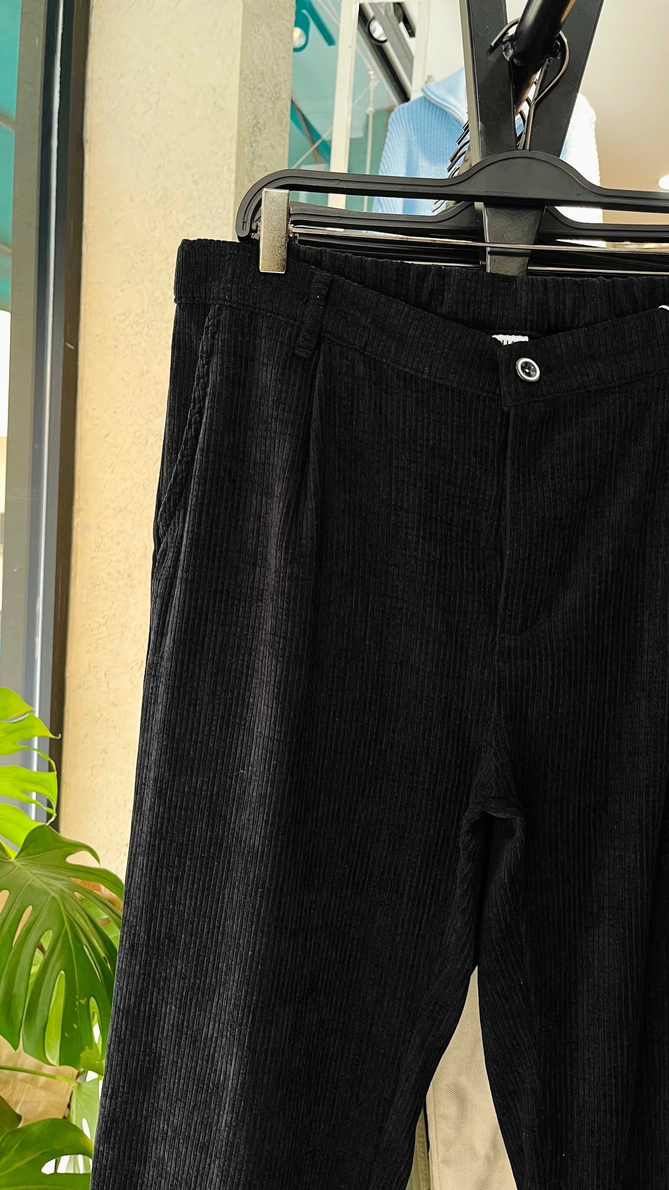 Baggy Siyah Kadife Pantolon 6162