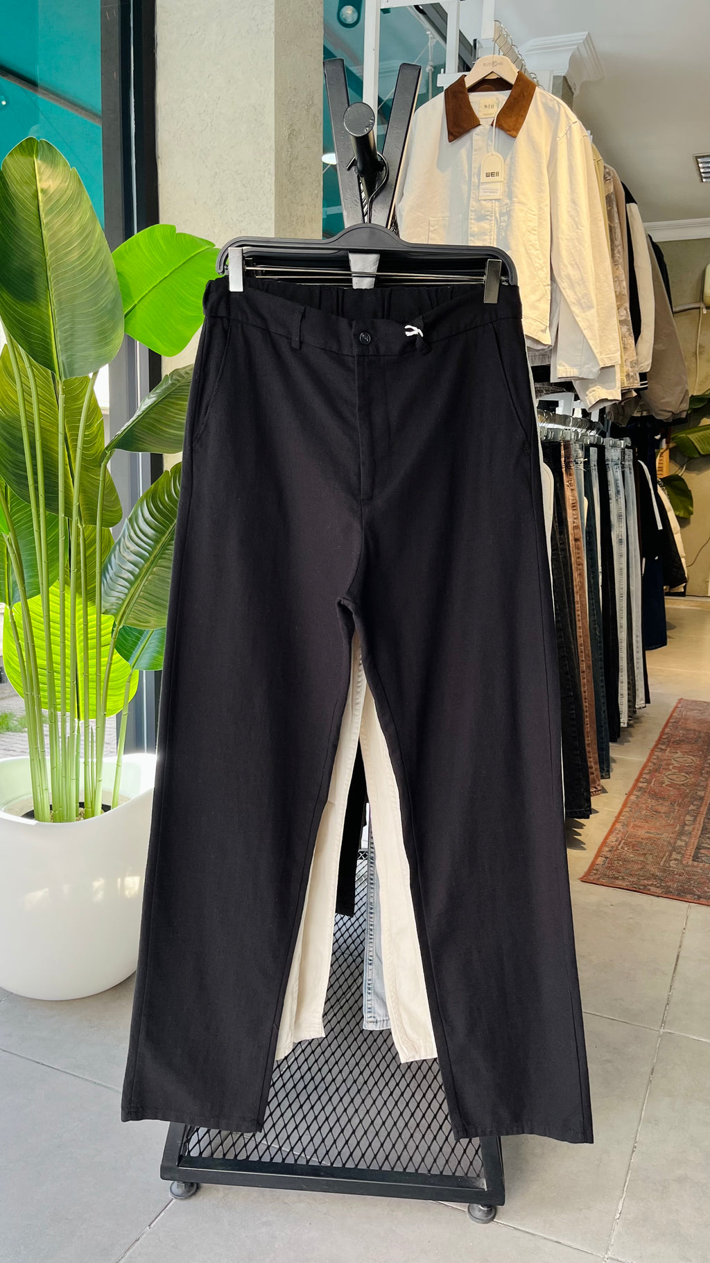 Erkek Baggy Keten Pantolon – Siyah 6134