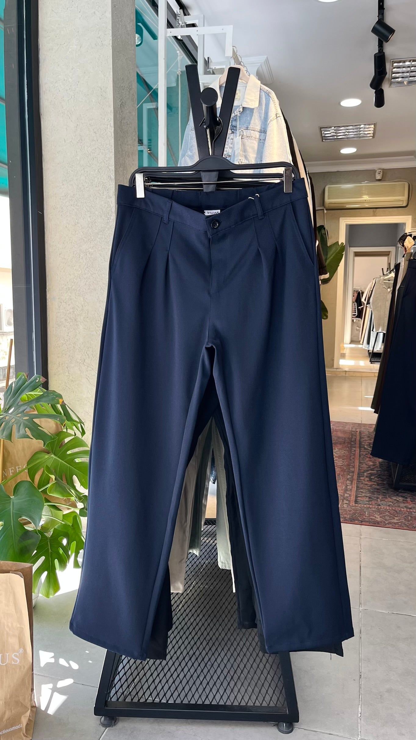 Baggy Lacivert Kalın Kumaş Pantolon 6155