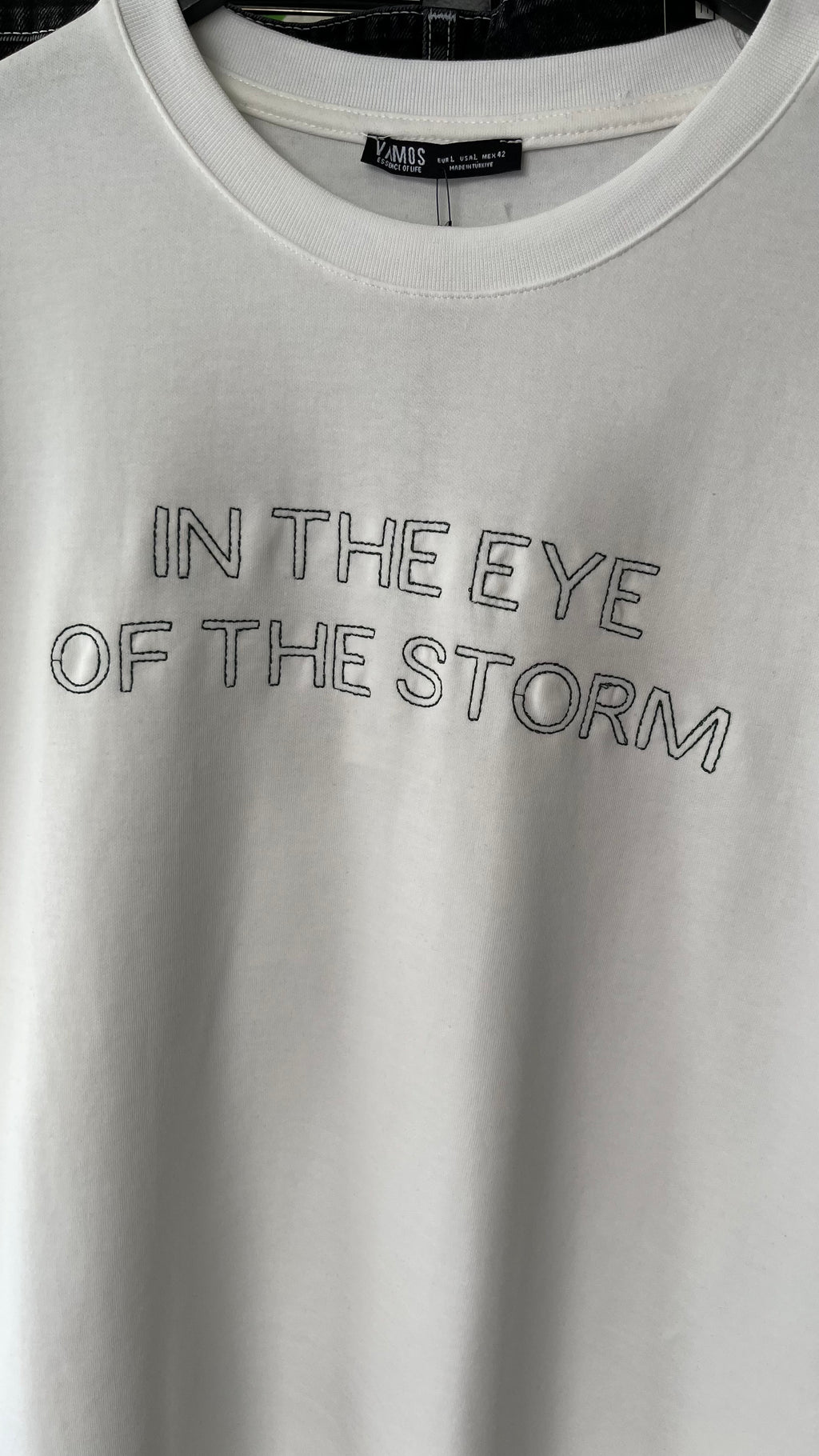 Oversize Beyaz Nakışlı Tshirt 9420