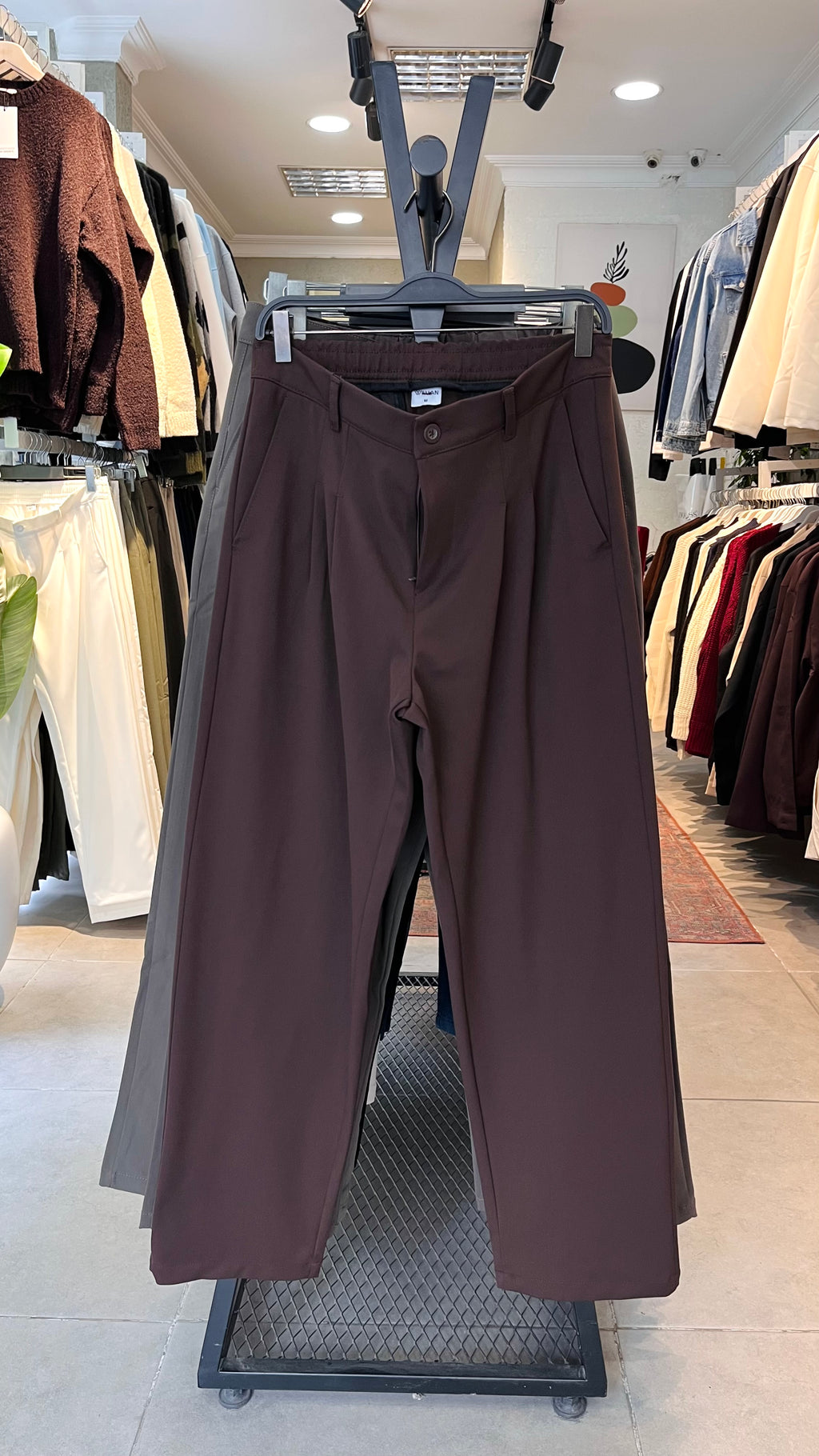 Baggy Kahverengi Kalın Kumaş Pantolon 6239