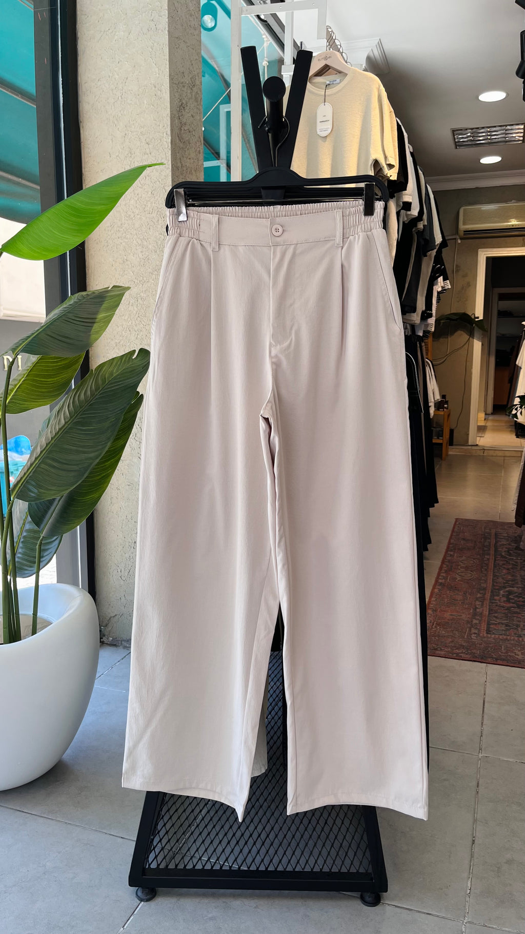 Baggy Ekstra Bol Bej Pantolon 6220