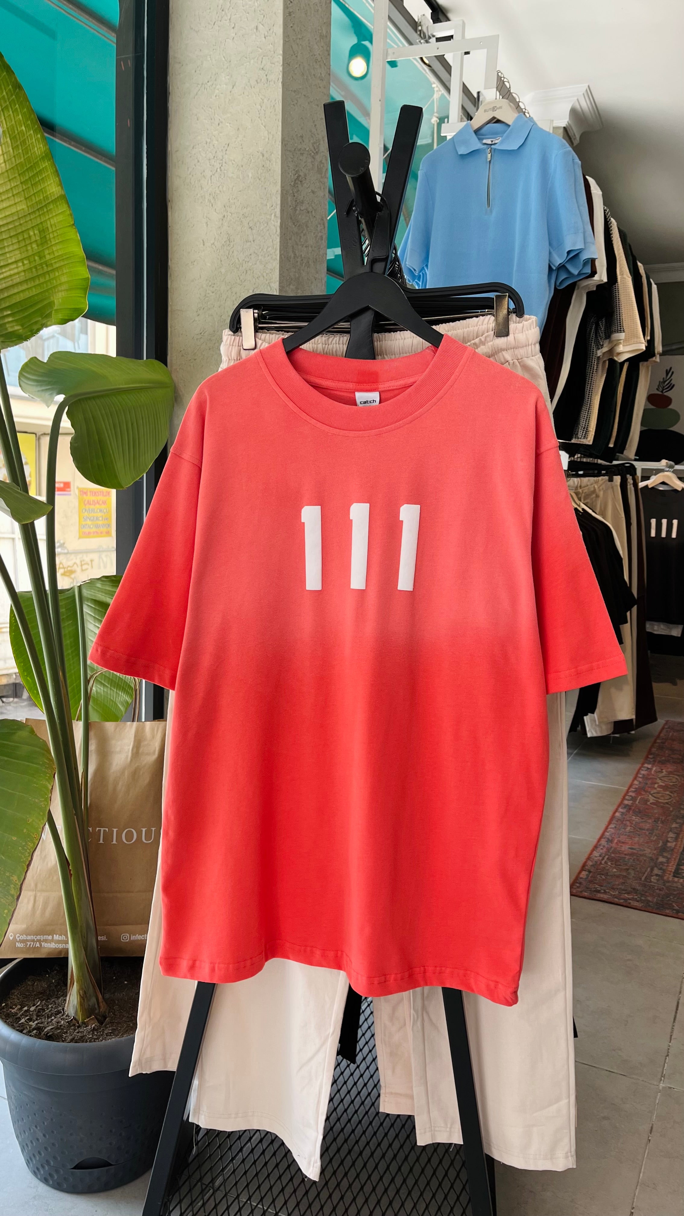 Oversize 111 Kırmızı Yıkamalı Tshirt – Kırmızı 9263