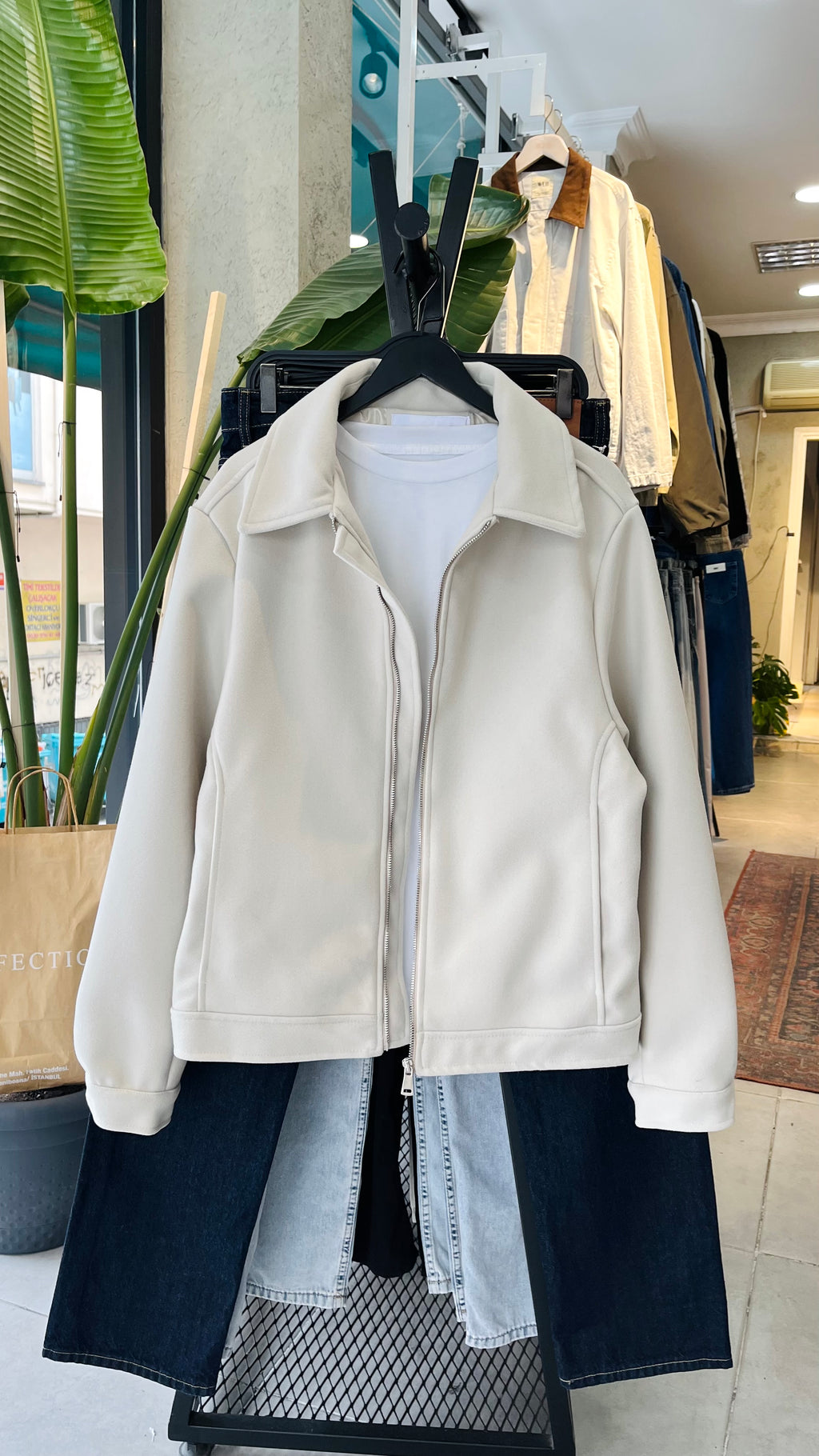 Premium Kumaş Taş Rengi Kaşe Ceket 2054