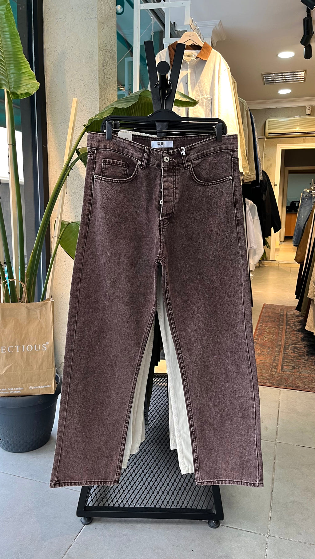 Baggy Yıkamalı Kahve Jean 3335