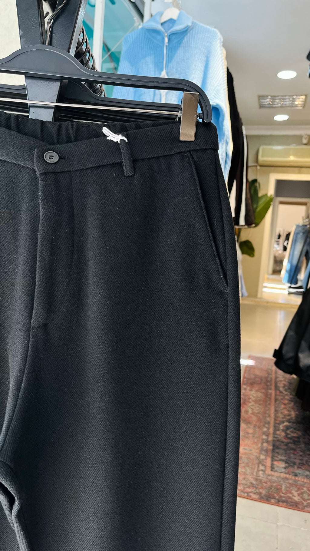 Baggy Siyah Kalın Pantolon 6157