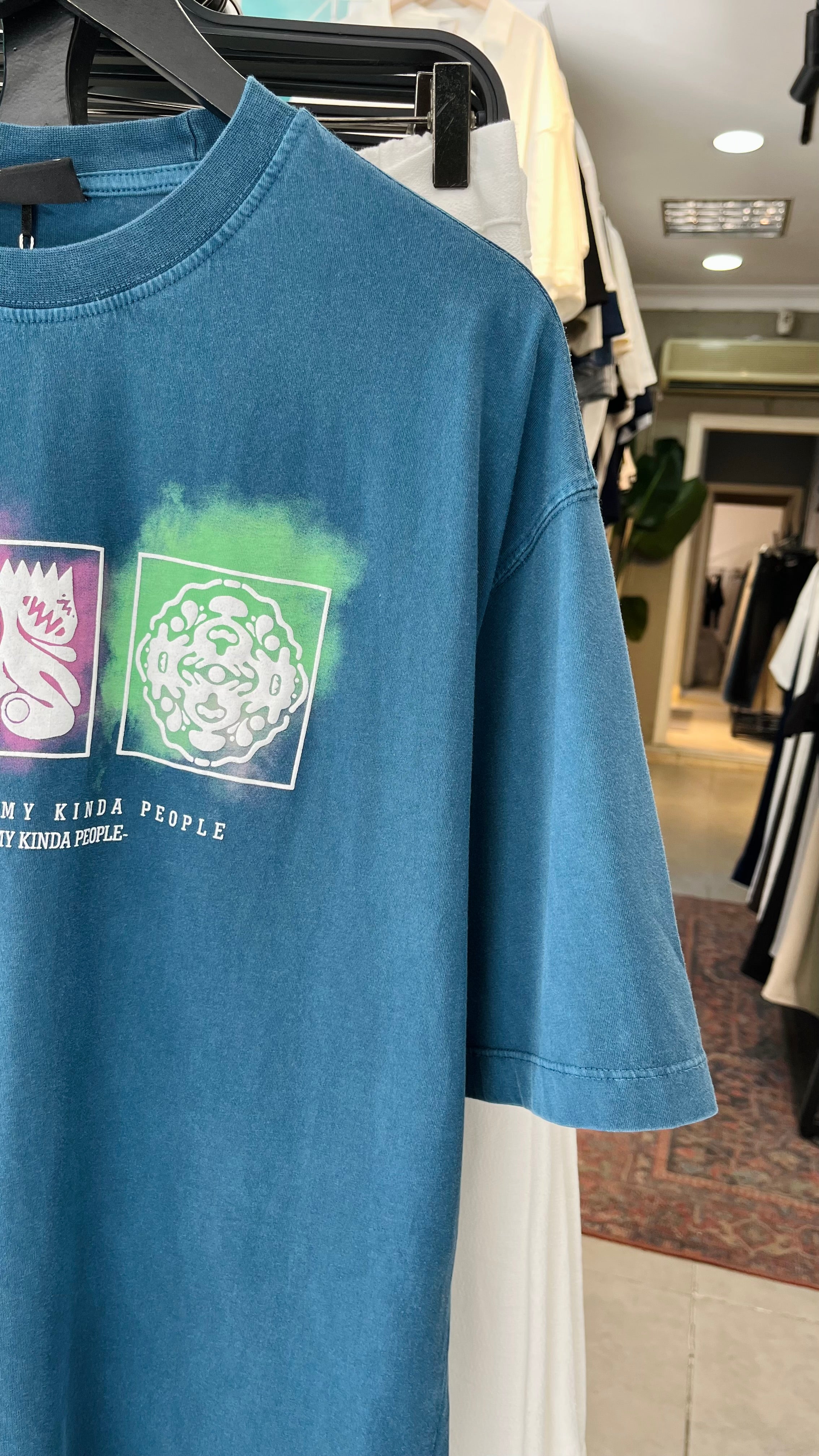 Oversize Mavi People Yıkamalı Tshirt – Mavi 9325
