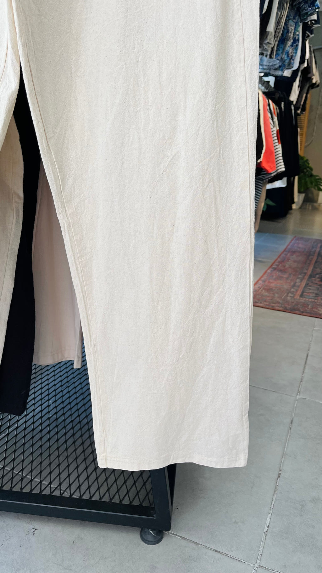 Bej  Ekstra Bol Halat Detaylı Baggy Pantolon - Bej 6127