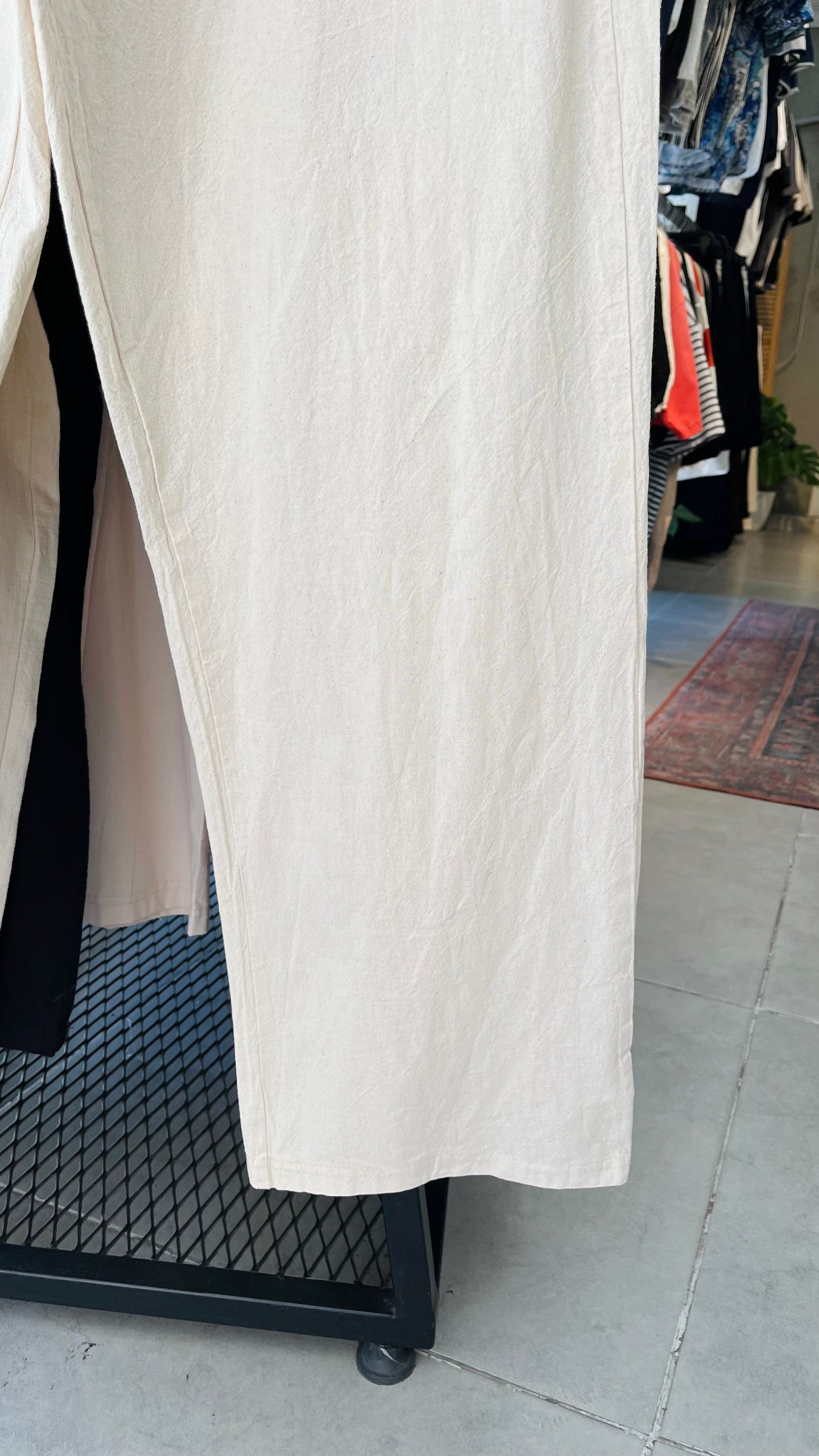 Bej  Ekstra Bol Halat Detaylı Baggy Pantolon - Bej 6127