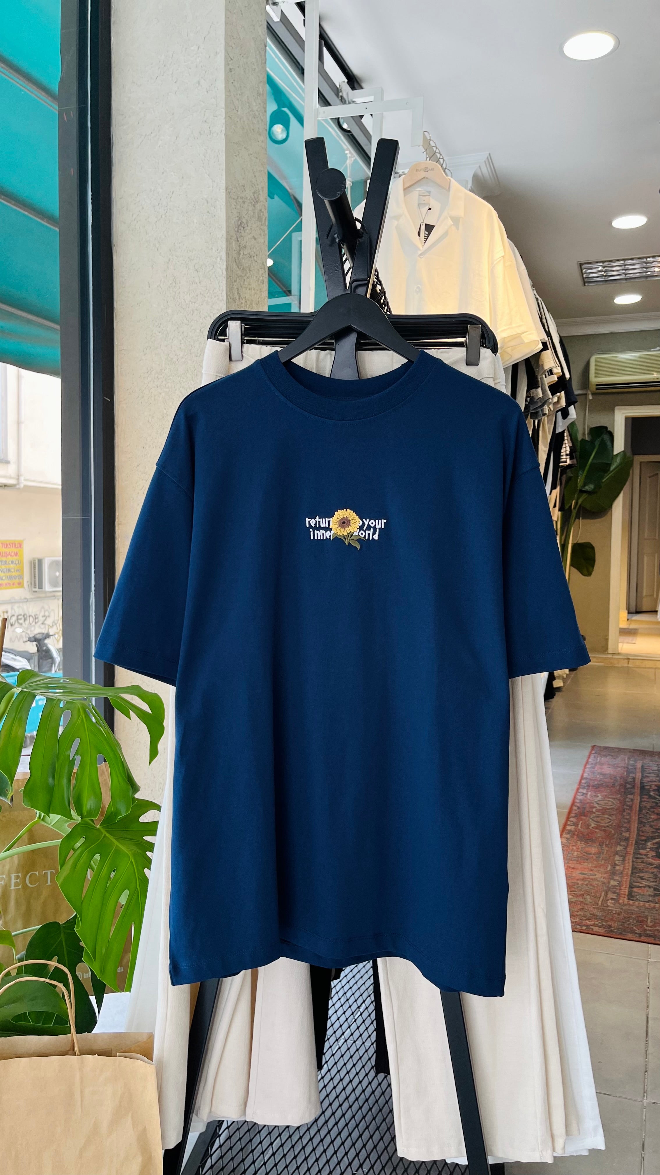 Oversize Lacivert Yourself Sırt Nakışlı Tshirt – Lacivert 9319