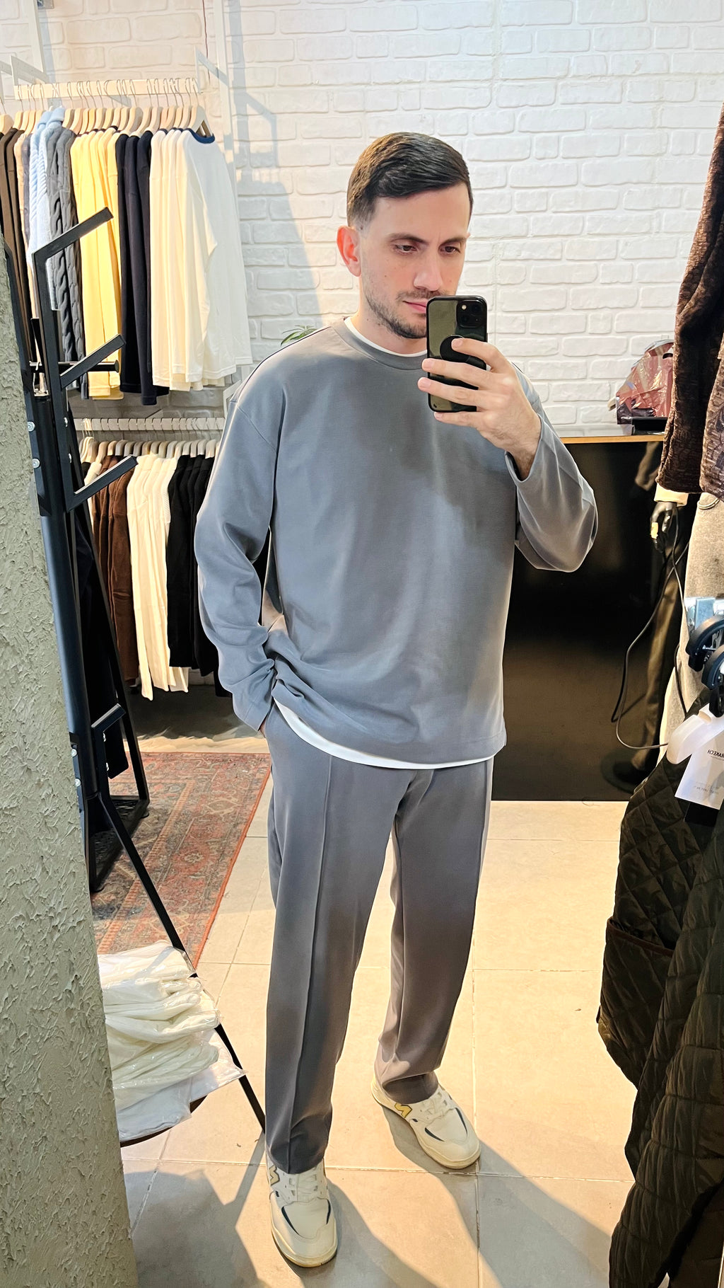 Oversize Modal Kumaş Füme Takım 1006